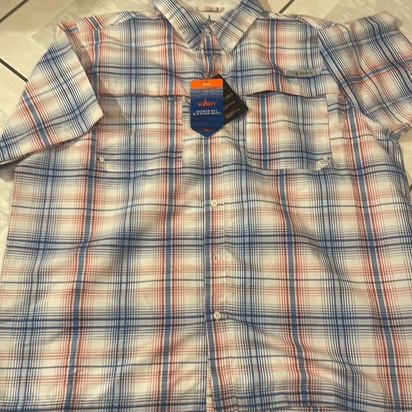 Habit Blue and Red Casual Button Down Shirt Lightweight - Picture 2 of 4